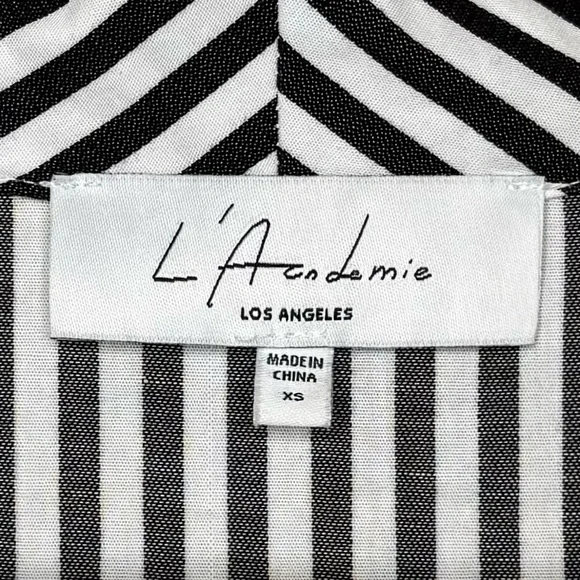 L'Academie Alex Bell Sleeve Striped Duster - Dark Charcoal/White - Picture 3 of 6